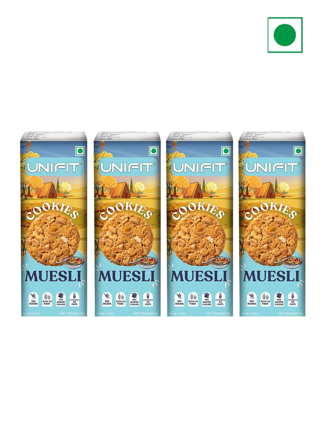 

UNIFIT 4 Pcs Muesli Cookies, Peach