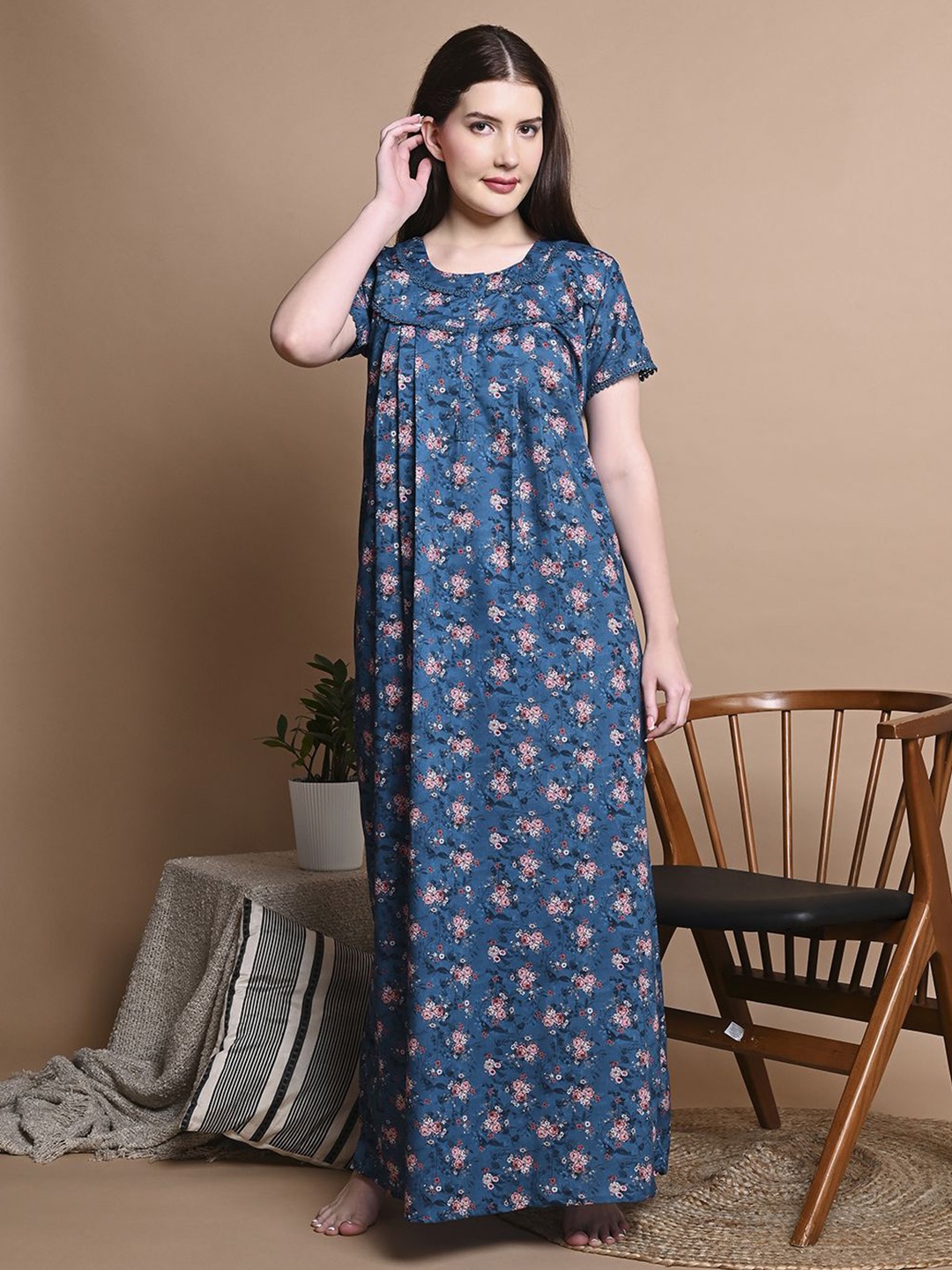 

Sand Dune Printed Maxi Nightdress, Blue