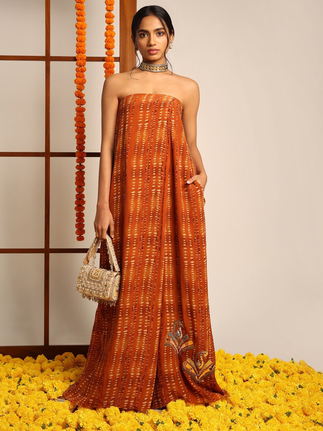 

Style Junkiie Off-Shoulder Basic Jumpsuit, Orange