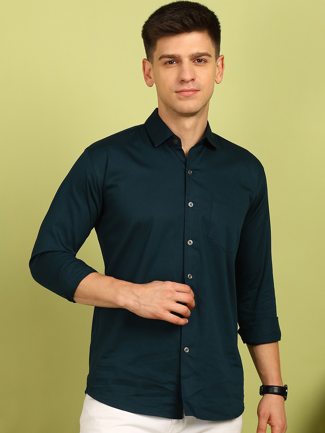 

FUBAR Men Slim Fit Opaque Casual Shirt, Blue