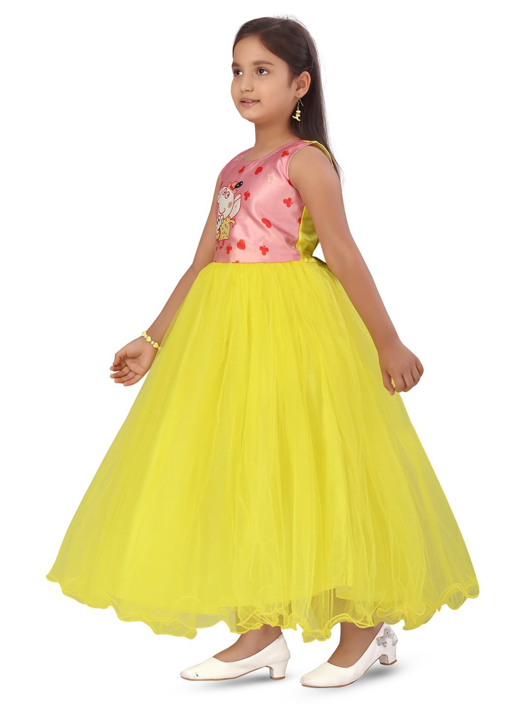

BAESD Floral Print Net Maxi Dress, Yellow