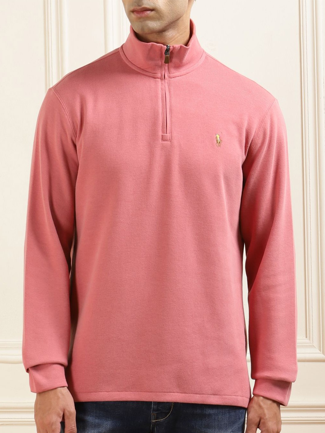 

Polo Ralph Lauren Men Ribbed Quarter-Zip Sweaters, Red