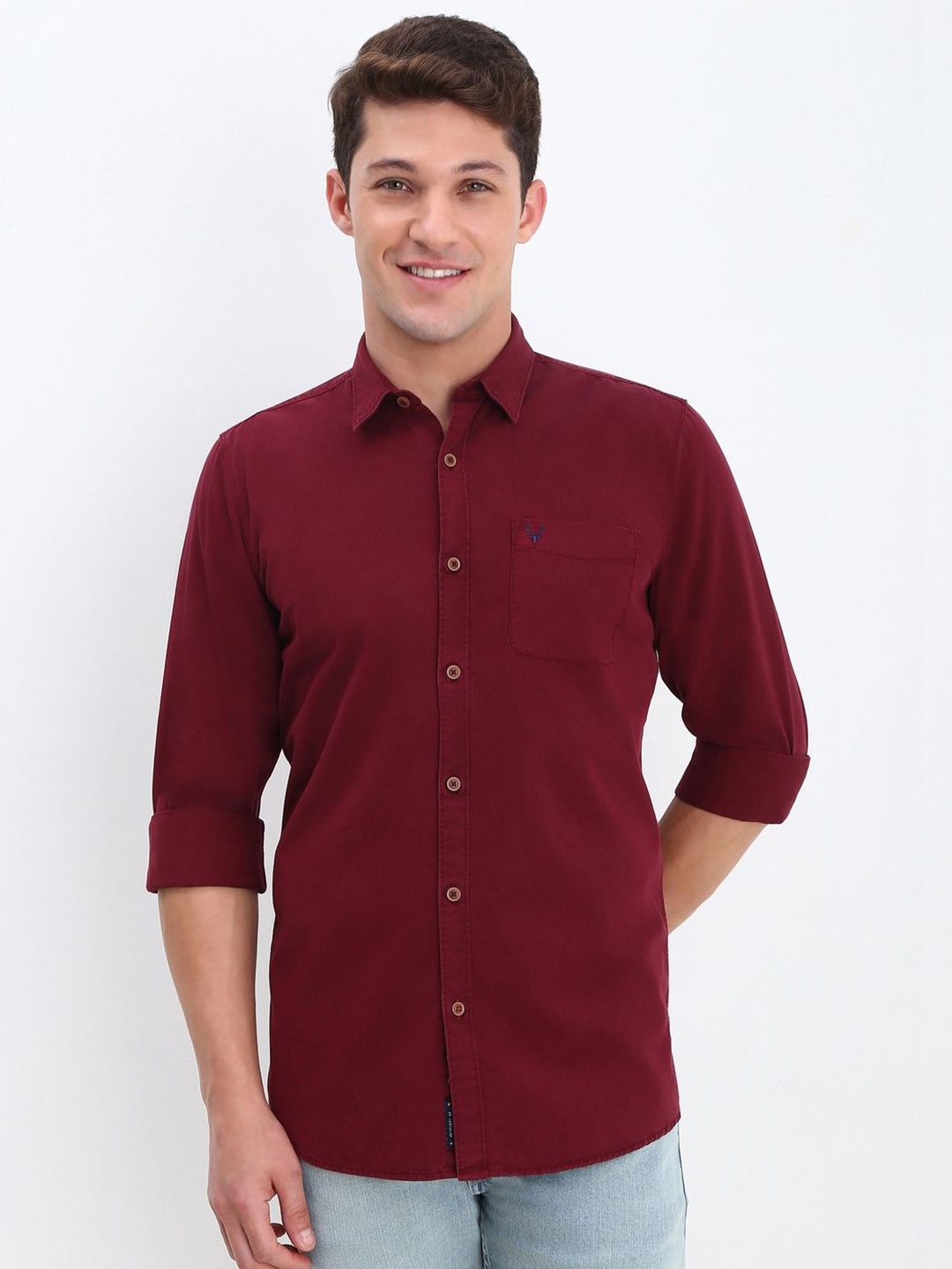 

Allen Solly Men Custom Opaque Casual Shirt, Maroon