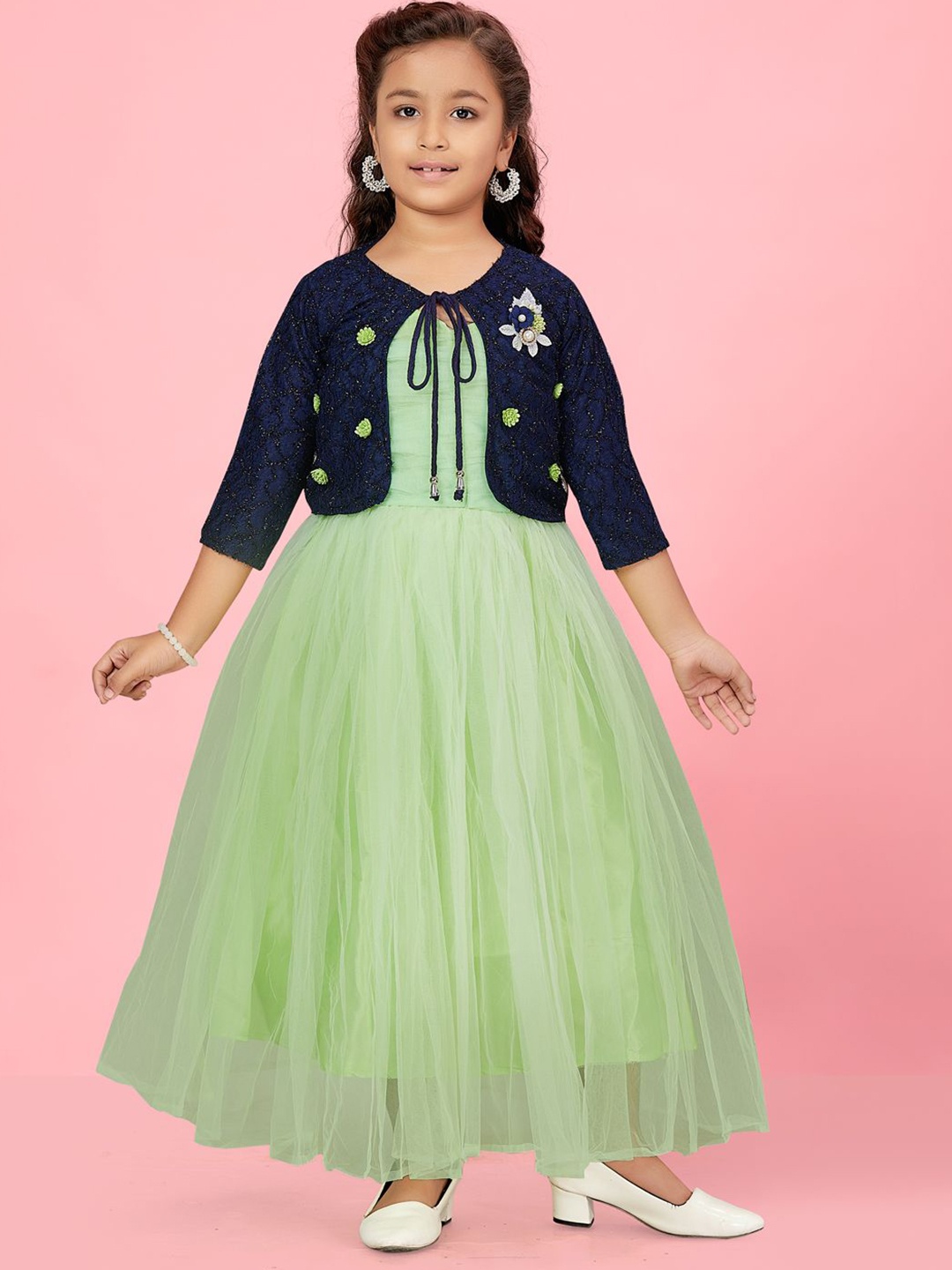 

BAESD Net Fit & Flare Dress, Green