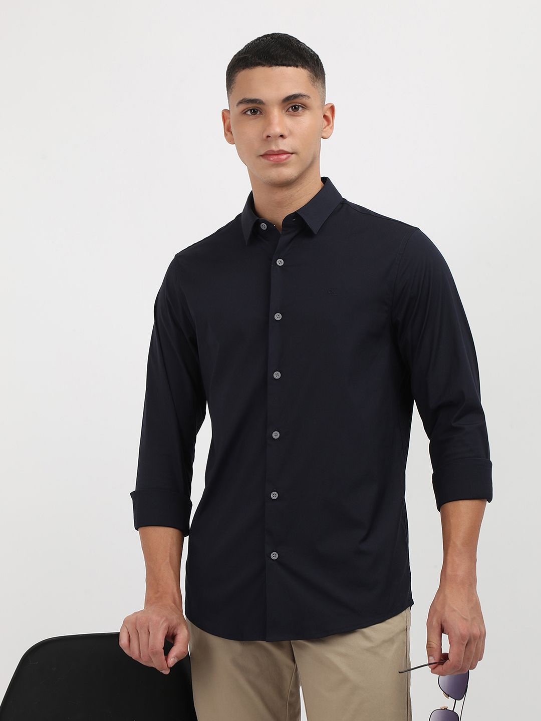 

Calvin Klein Jeans Men Slim Fit Opaque Casual Shirt, Blue