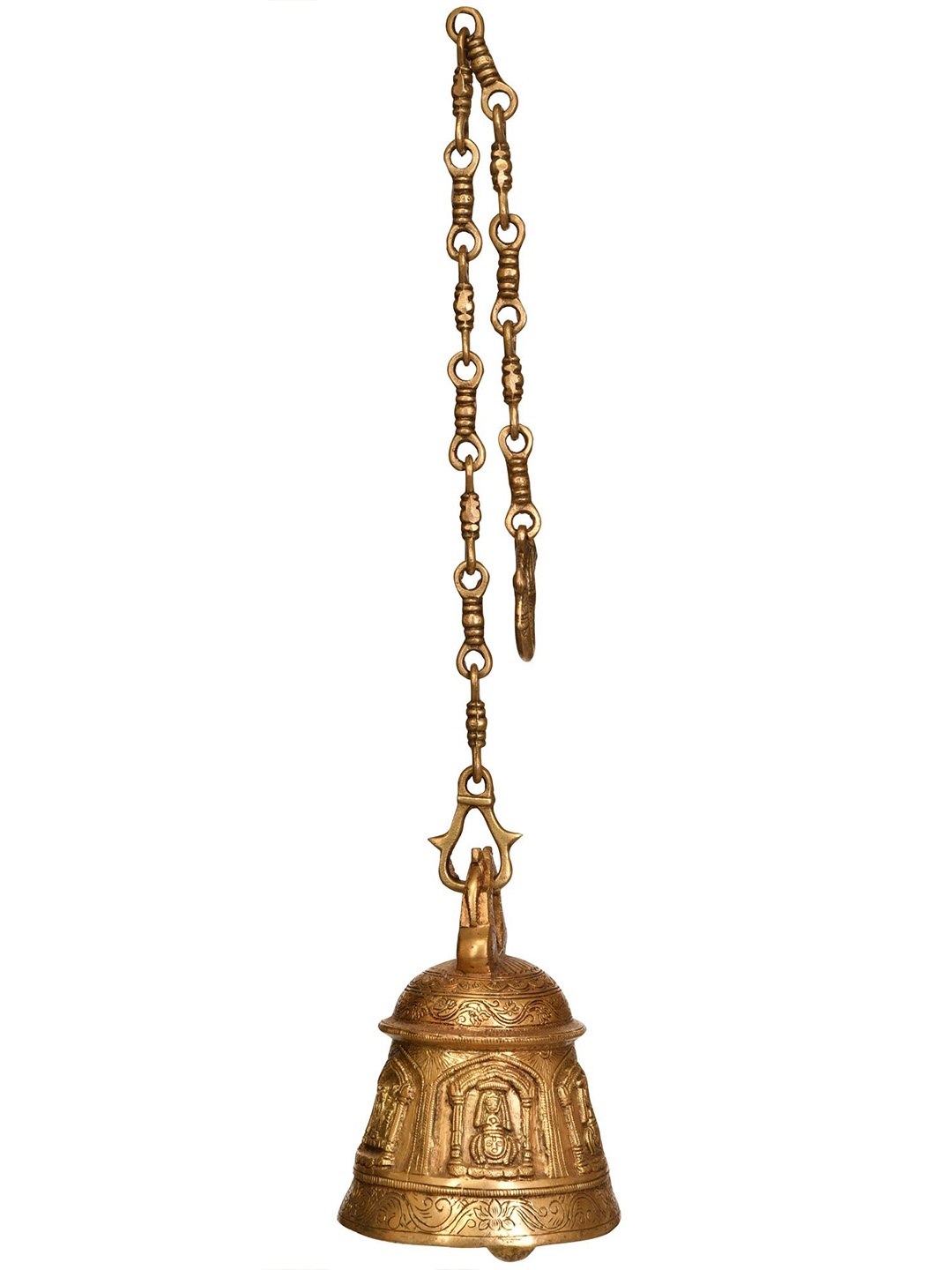 

Exotic India 7" Lord Hanuman Ceiling Bell in Brass, Gold