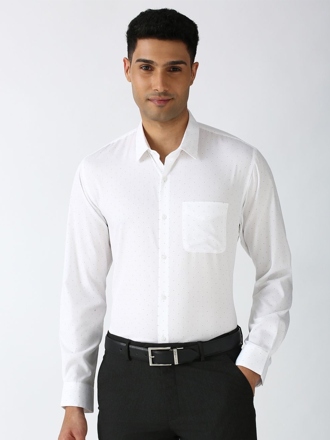 

Peter England Men Slim Fit Opaque Formal Shirt, White