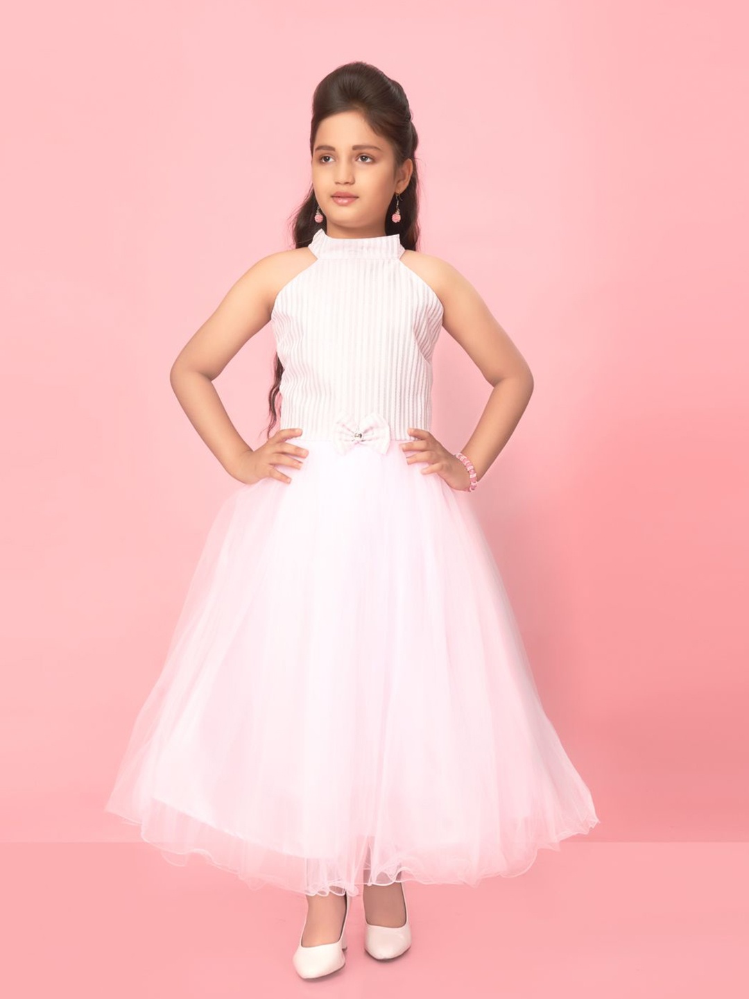 

BAESD Net Fit & Flare Maxi Dress, Pink