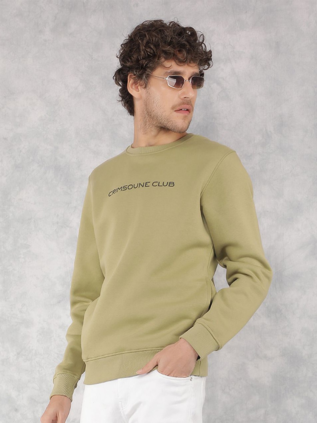 

Crimsoune Club Men Printed Sweatshirt, Olive