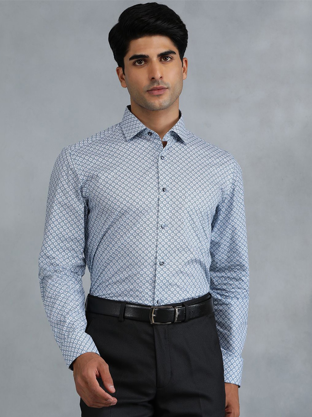 

Greenfibre Men Slim Fit Opaque Printed Casual Shirt, Blue