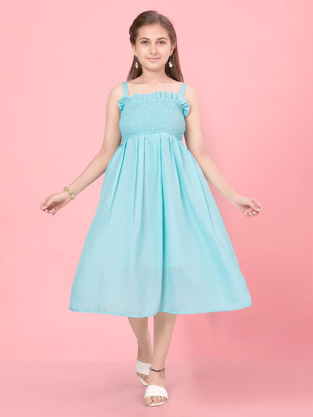 

BAESD Empire Midi Dress, Turquoise blue