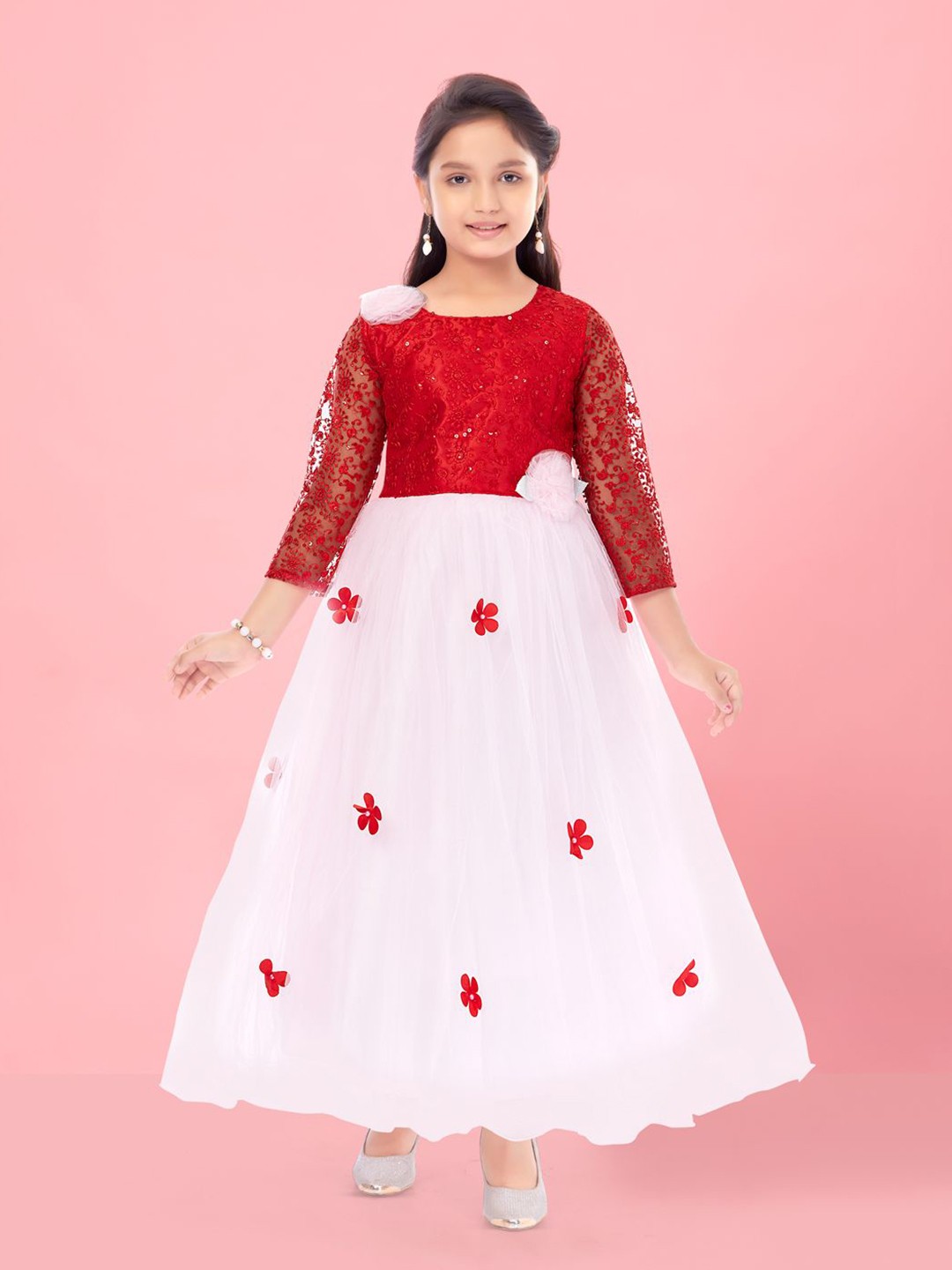 

BAESD Net Fit & Flare Dress, Pink
