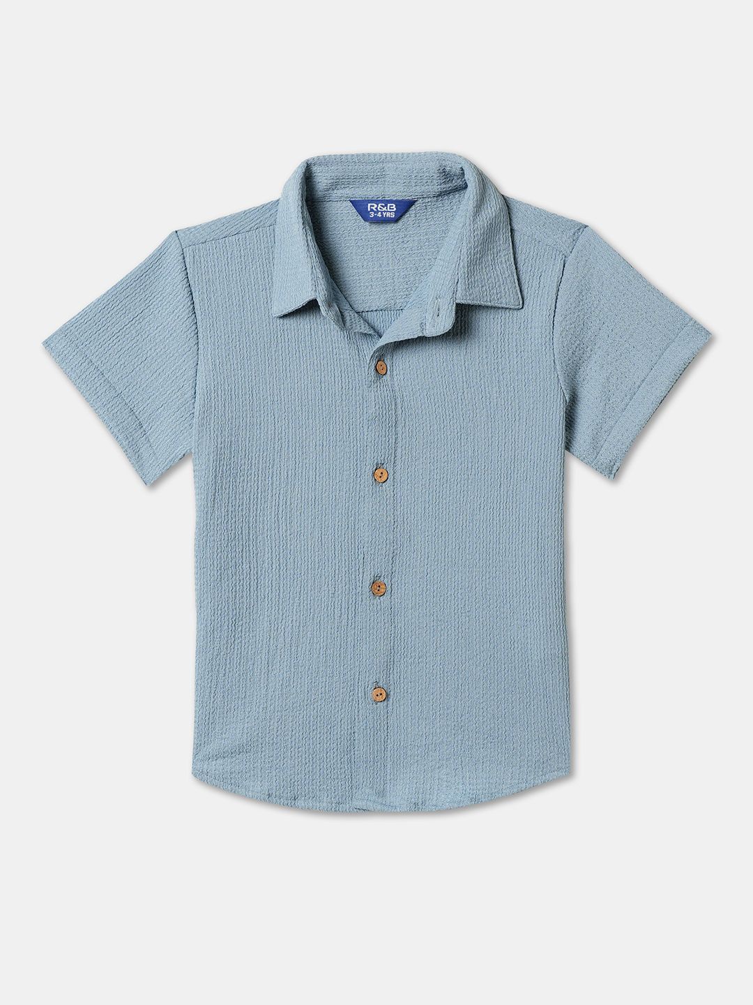 

R&B Girls Opaque Striped Casual Shirt, Blue