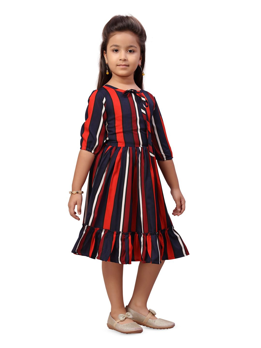 

BAESD Striped Fit & Flare Dress, Red