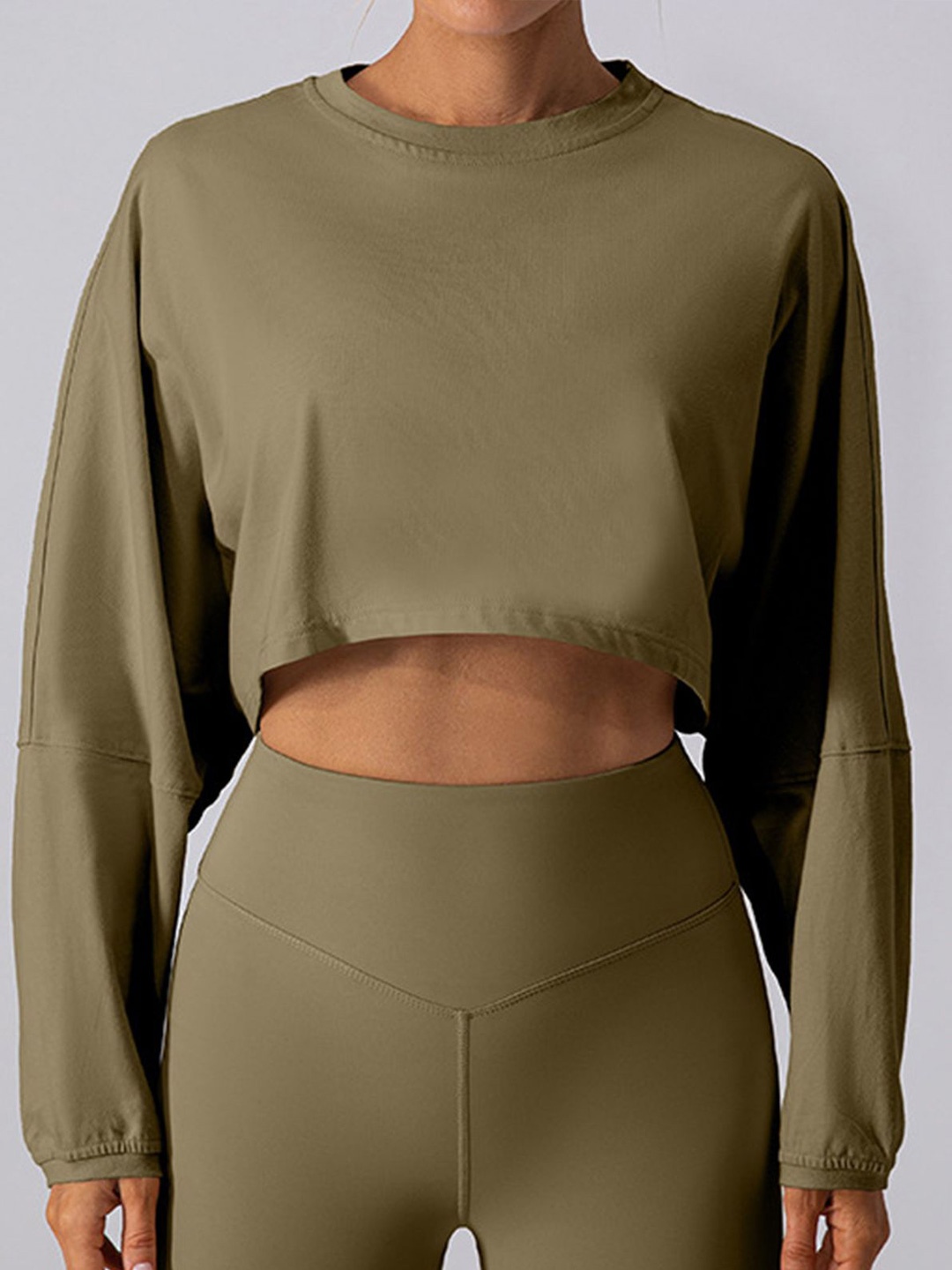 

LULU & SKY Cotton Crop Top, Green