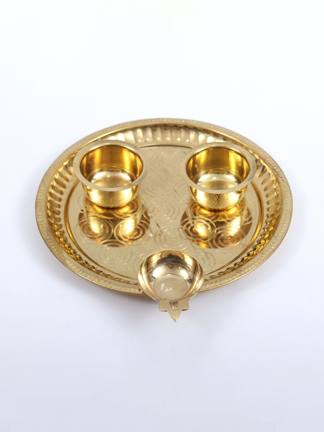 

Exotic India Brass Puja Thali Set, Gold