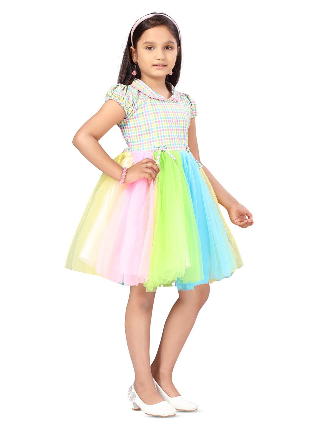 

BAESD Checked Fit & Flare Dress, Multi