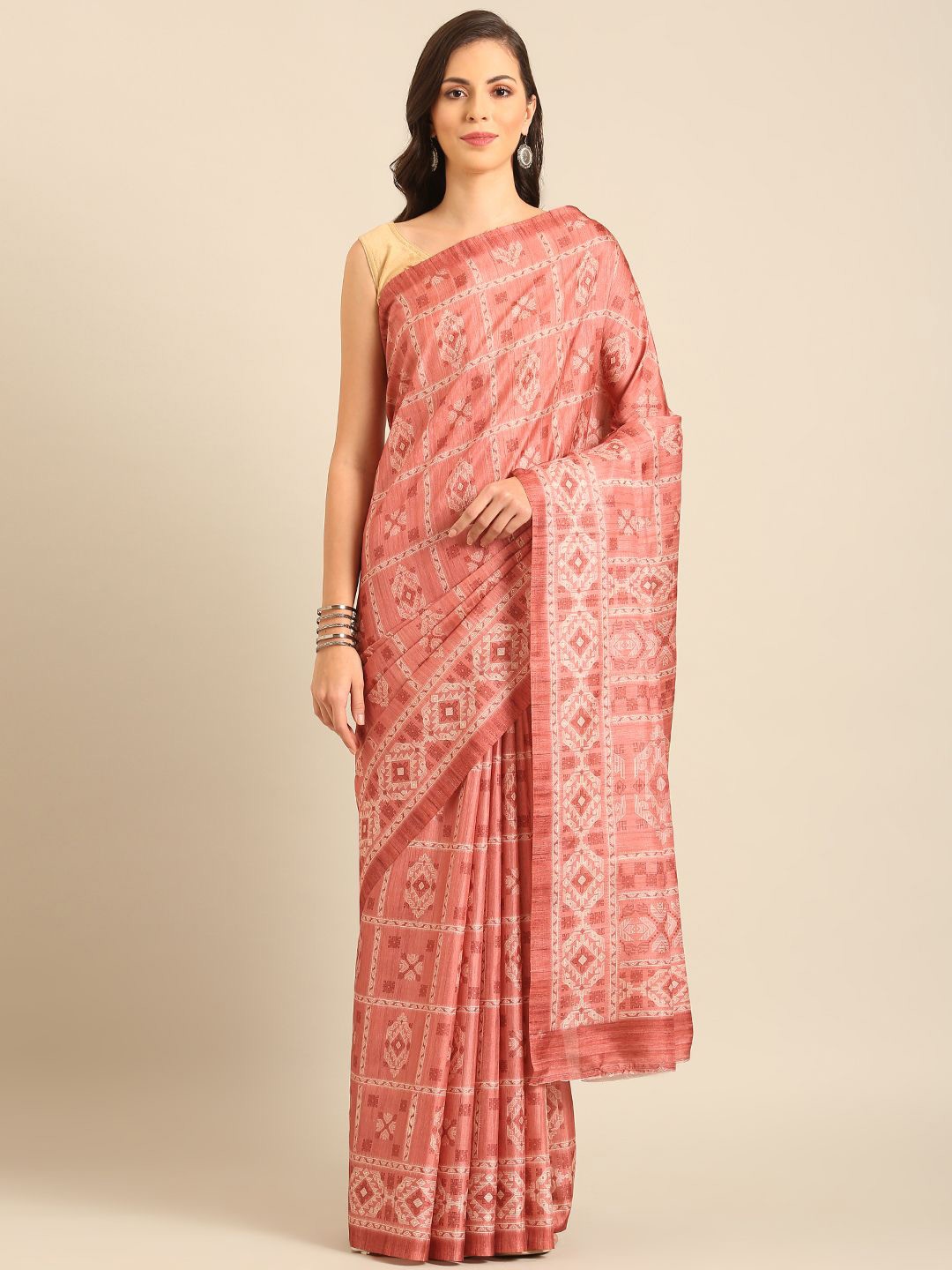 

Fashion Petals Ethnic Motifs Saree, Peach
