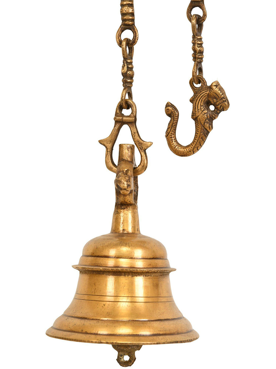 

Exotic India 6" Brass Temple Hanging Bell, Gold