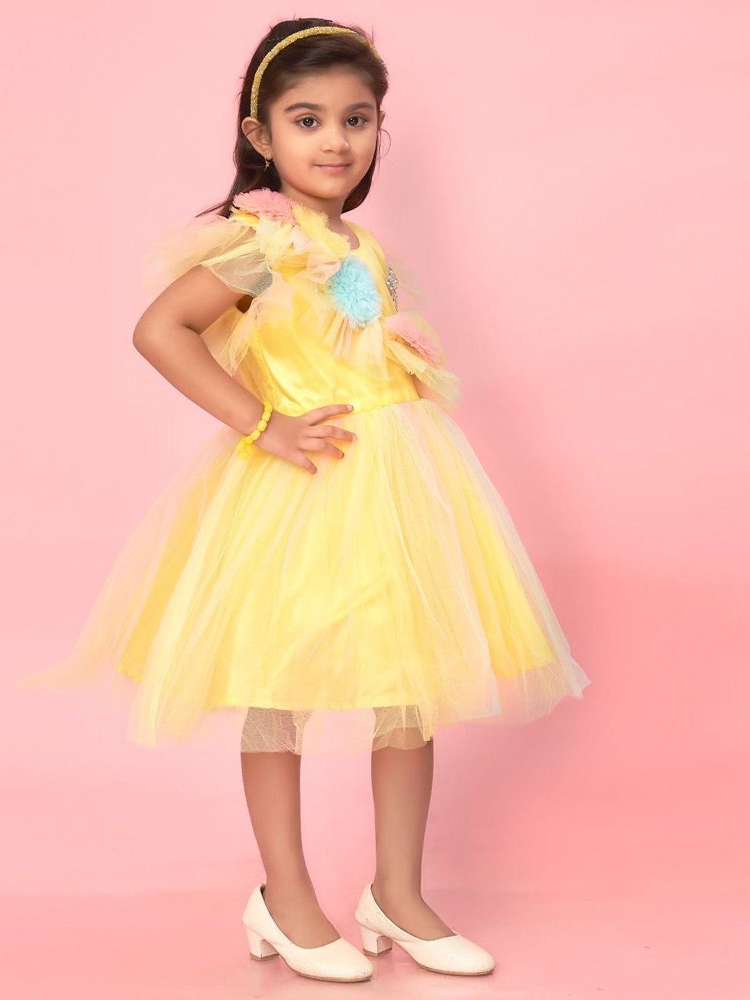 

BAESD Net Fit & Flare Dress, Yellow