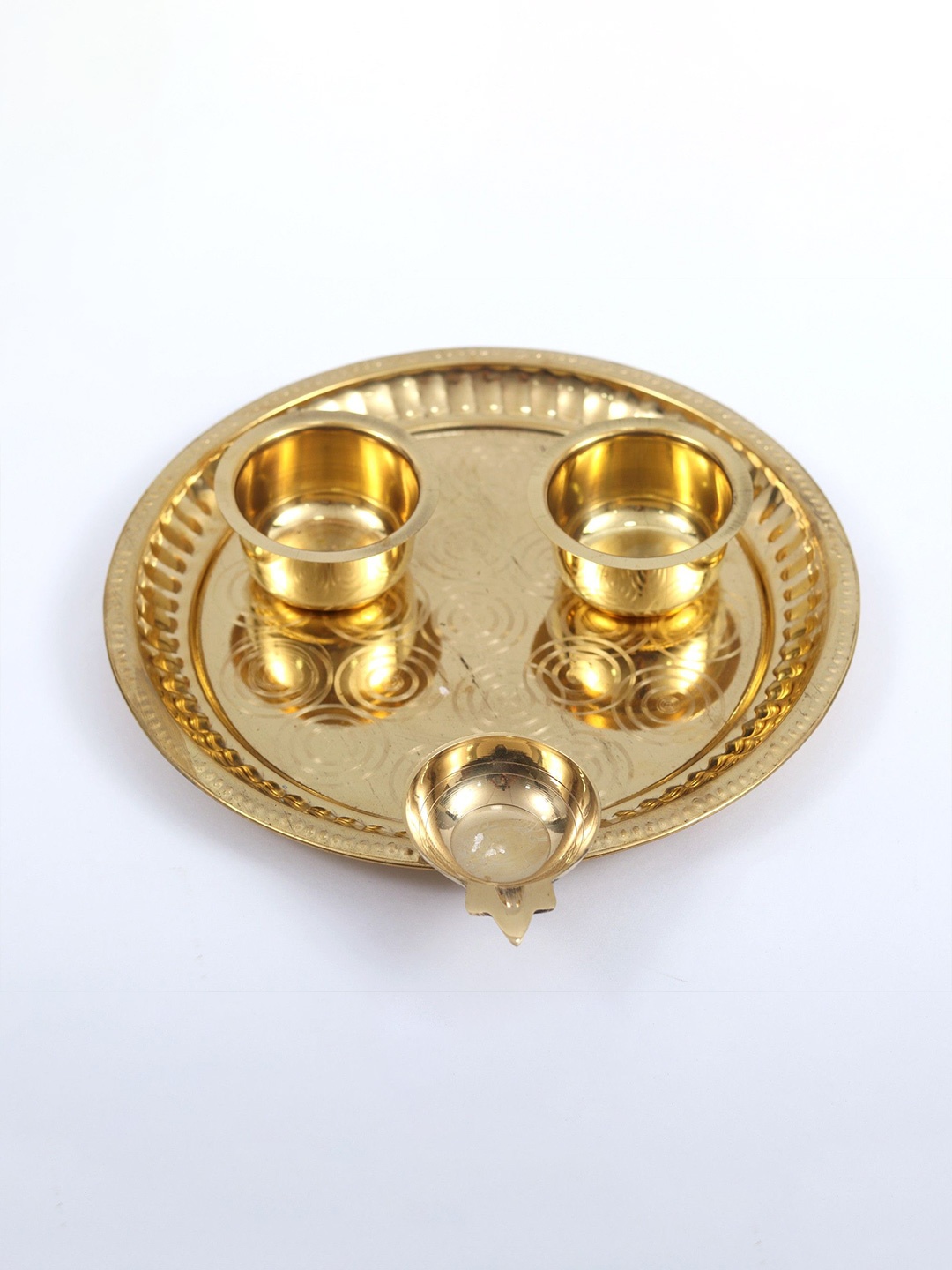 

Exotic India Brass Puja Thali Set, Gold