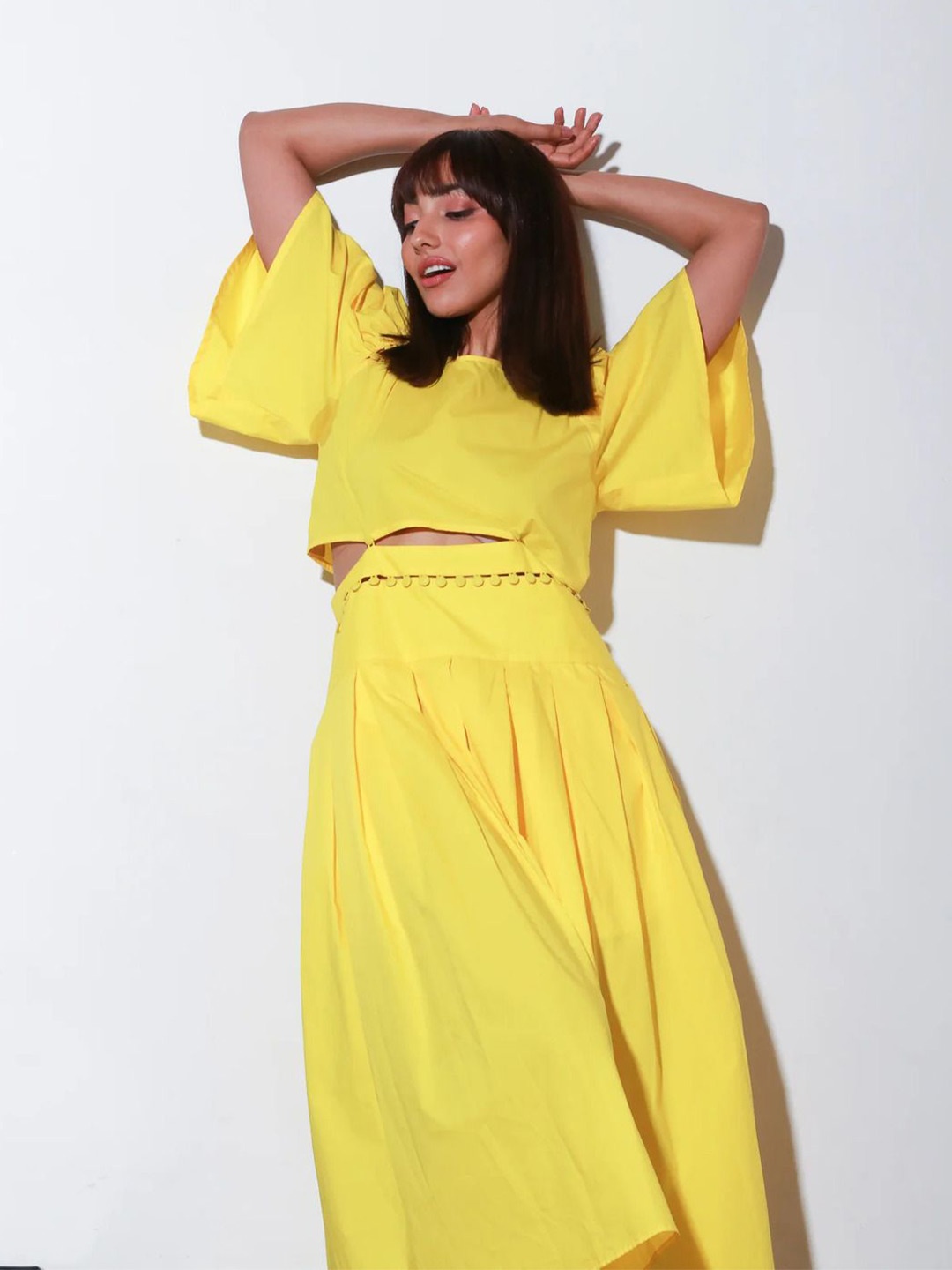 

ECHKE Maternity Fit & Flare Midi Dress, Yellow