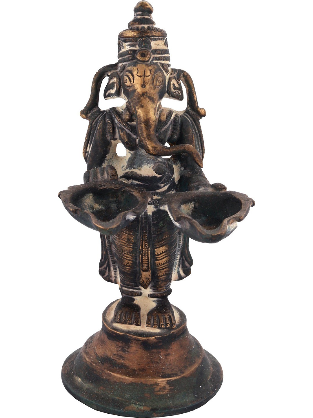 

Exotic India 5" Lord Ganesha Lamp in Brass, Brown