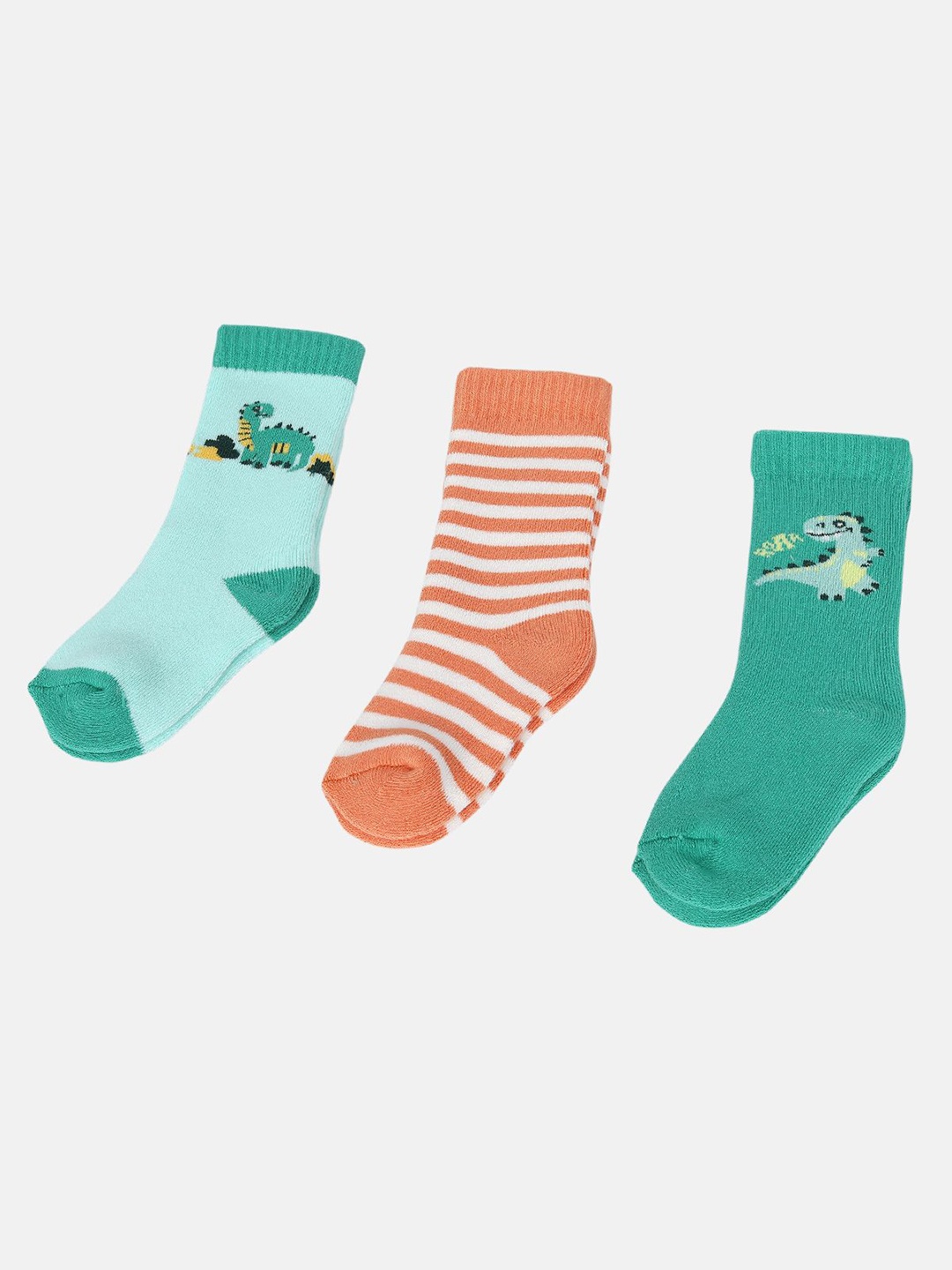 

MINI KLUB Boys Pack Of 3 Patterned Calf-Length Socks, Green