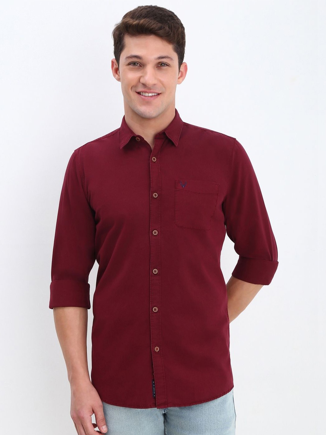 

Allen Solly Men Custom Opaque Casual Shirt, Maroon