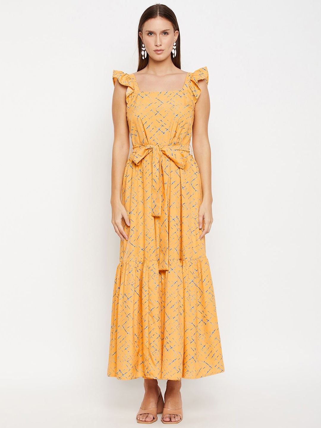 

Murcia Women Floral Printed Maxi Dress, Yellow