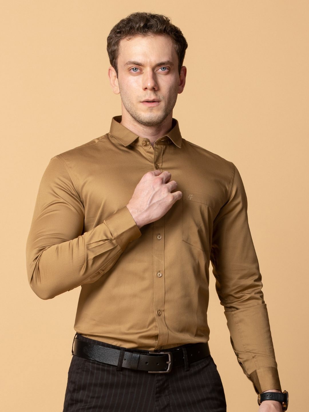

Berkshire Men Comfort Spread Collar Solid Slim Fit Formal Shirt, Yellow