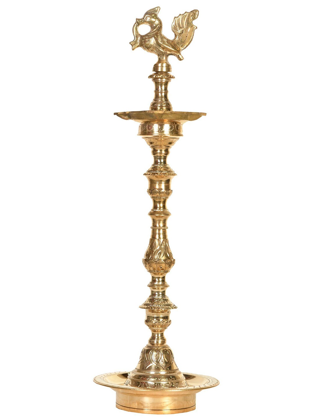 

Exotic India 18" Brass Annam Lamp, Gold