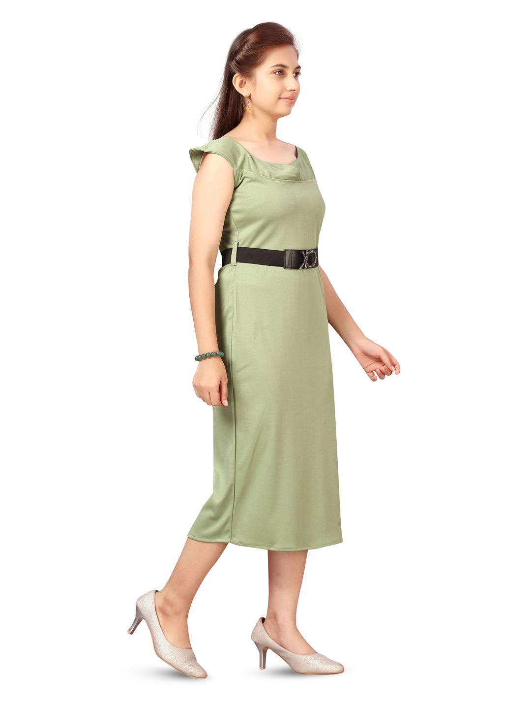 

BAESD A-Line Midi Dress, Green