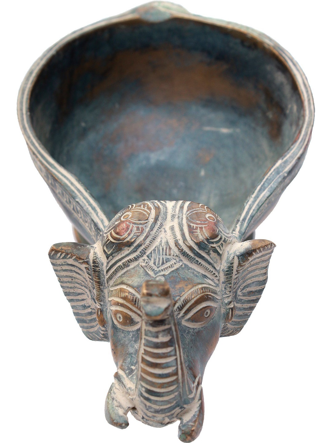 

Exotic India 3" Lamp with Elephant Head in Brass, Brown