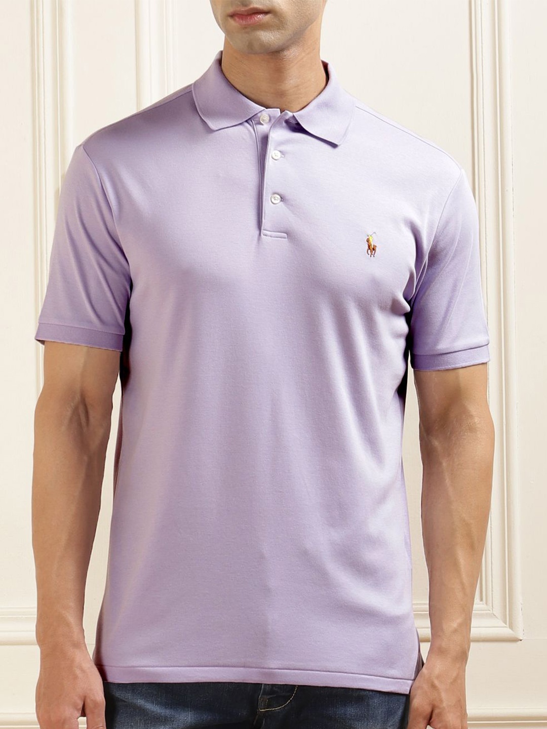 

Polo Ralph Lauren Logo Detail Cotton Polo T-Shirt, Purple