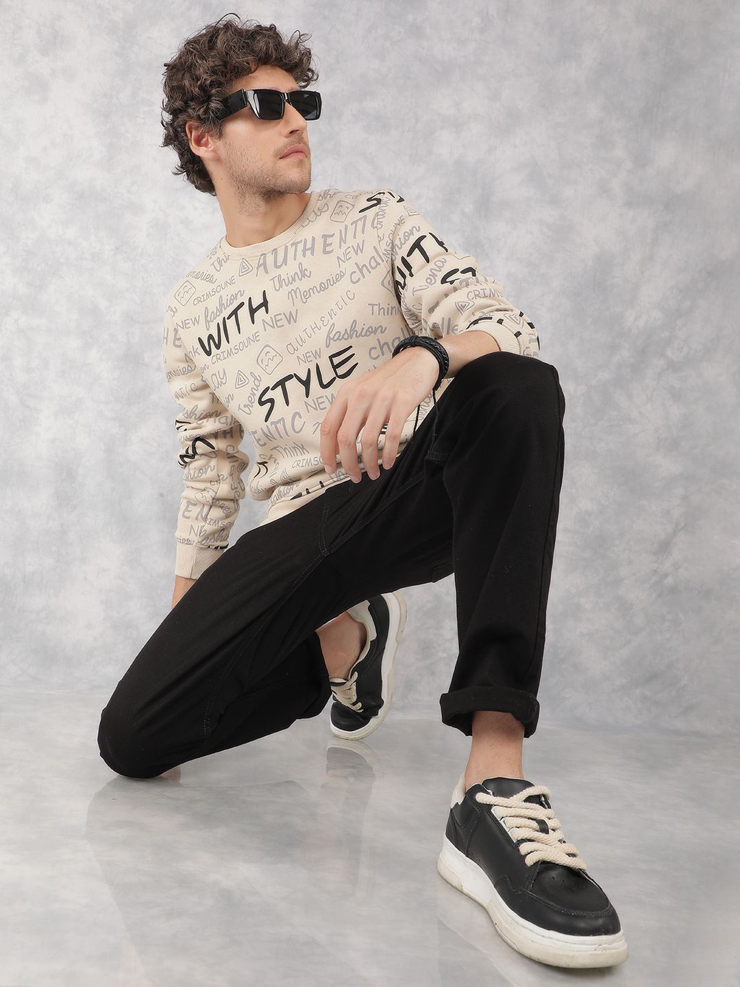 

Crimsoune Club Men Printed Sweatshirt, Beige