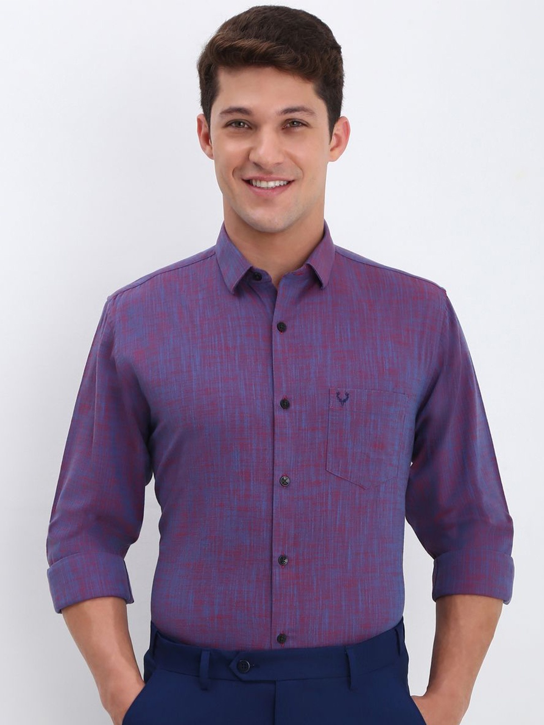 

Allen Solly Men Slim Fit Opaque Formal Shirt, Purple