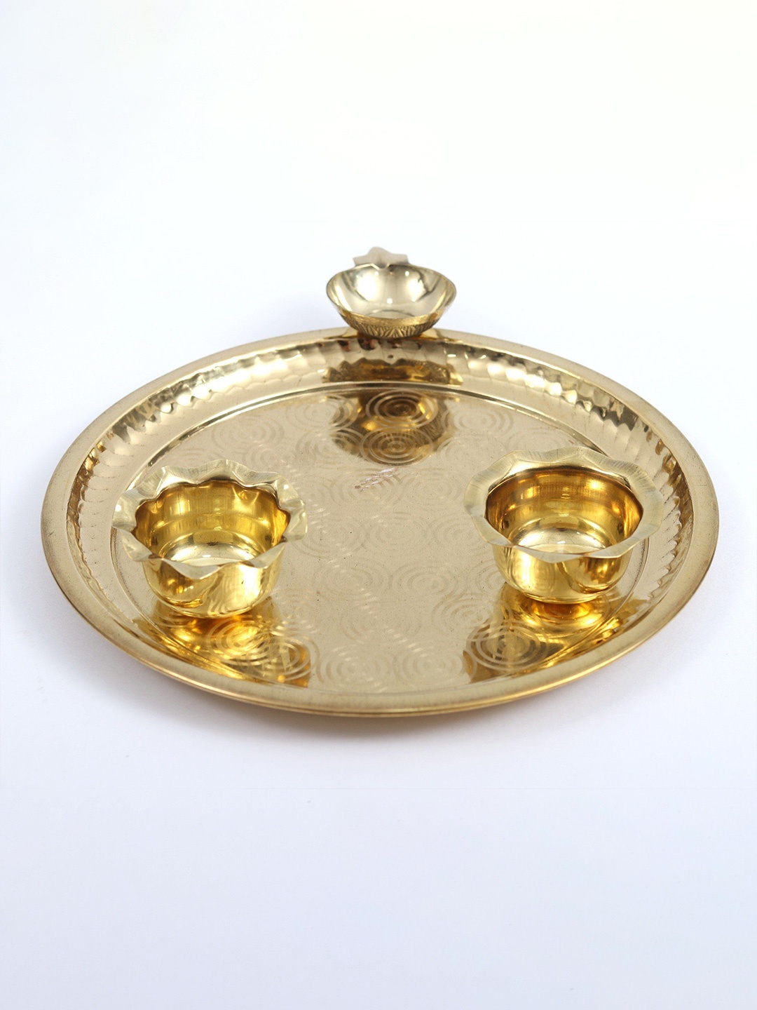 

Exotic India Brass Puja Thali Set, Gold