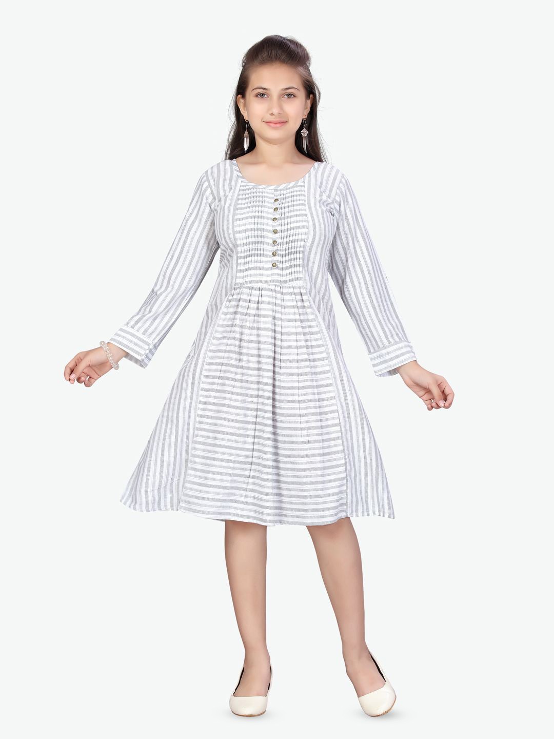 

BAESD Checked Fit & Flare Dress, Grey