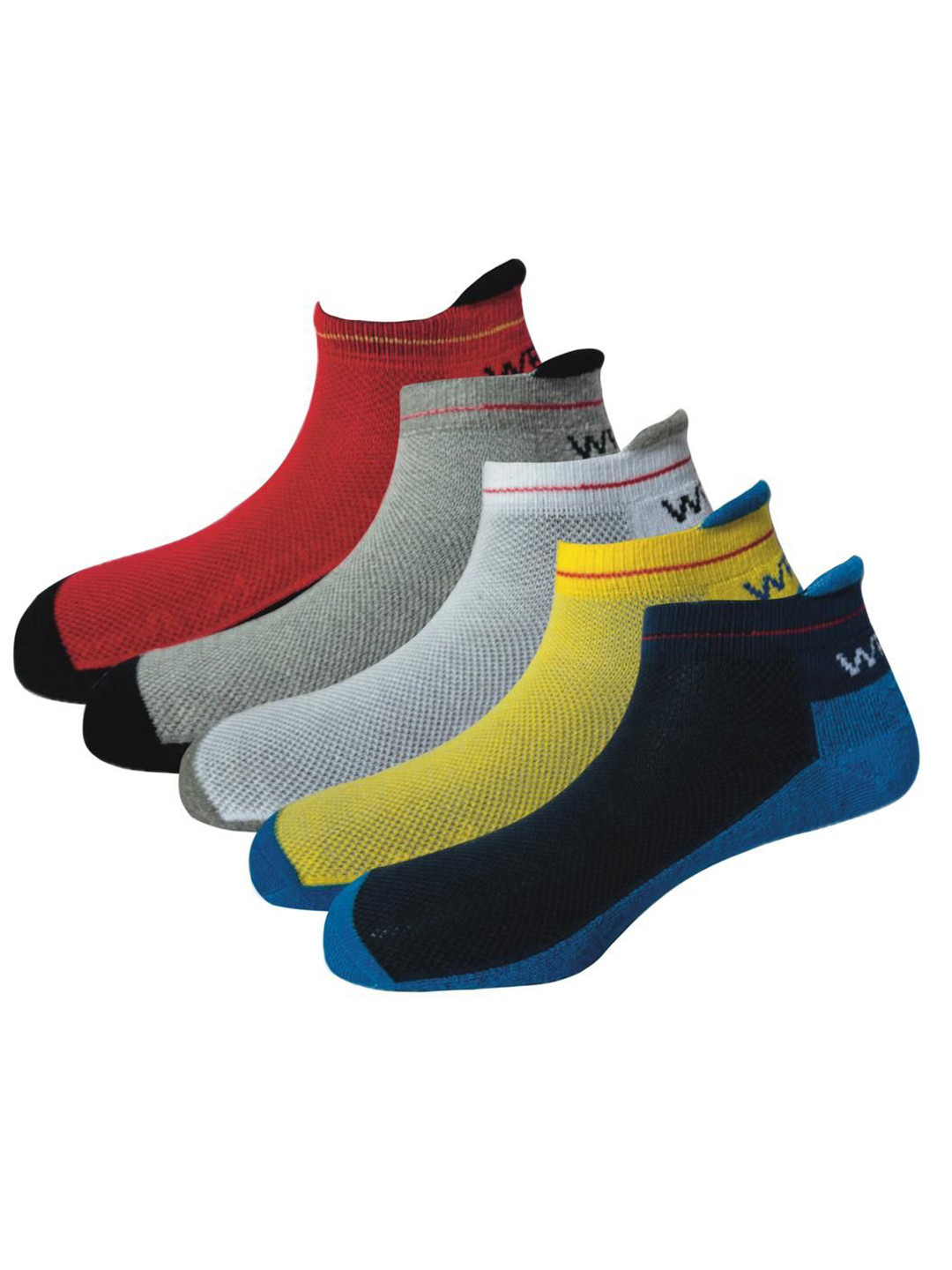

WROGN Pack Of 5 Striped Ankle-Length Sports Socks, Grey