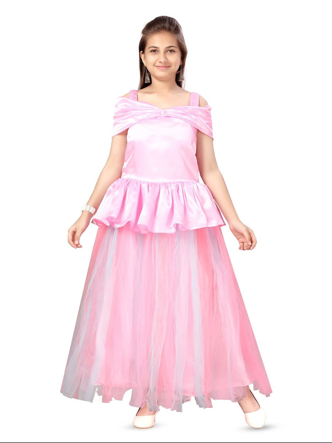 

BAESD Off-Shoulder Fit & Flare Maxi Dress, Pink