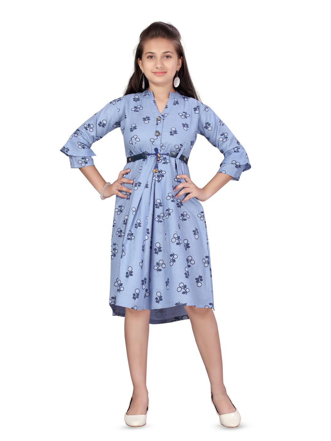 

BAESD Floral Print Shirt Dress, Blue