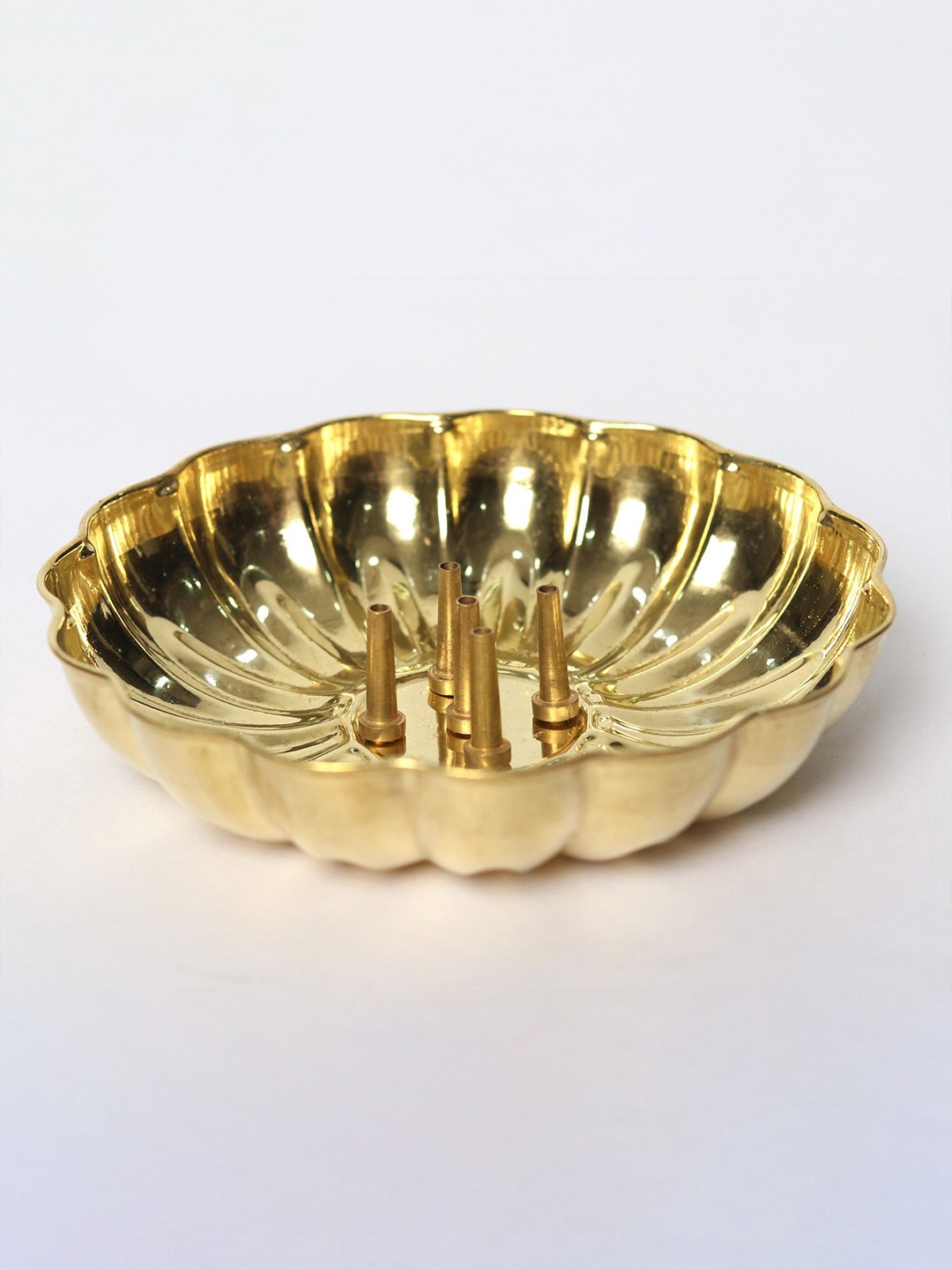 

Exotic India Textured Agarbatti Stand, Gold