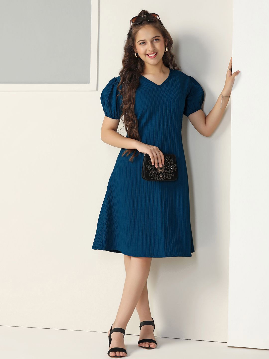 

OMPAX A-Line Dress, Blue