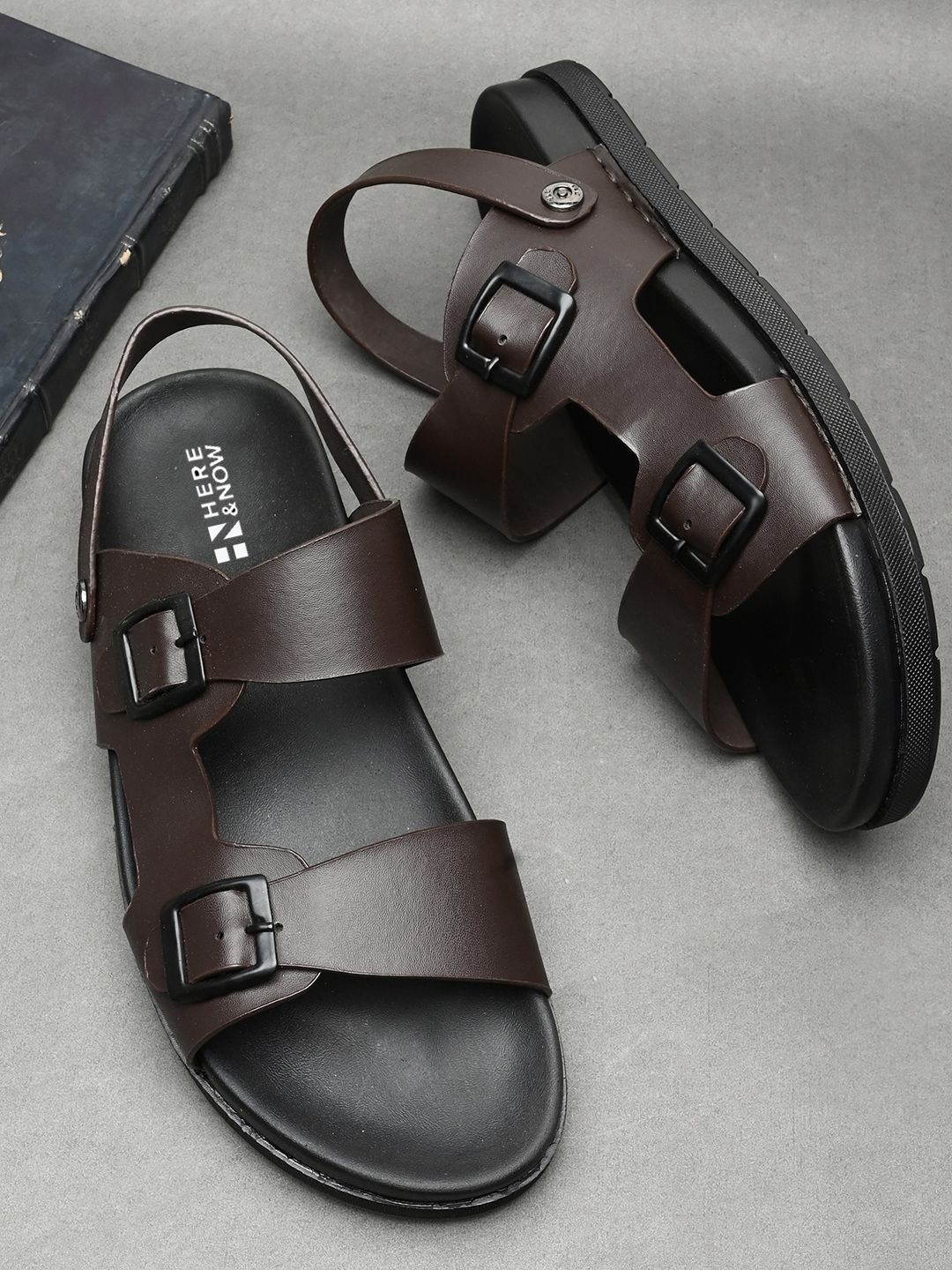 

HERE&NOW Men Comfort Sandals, Brown