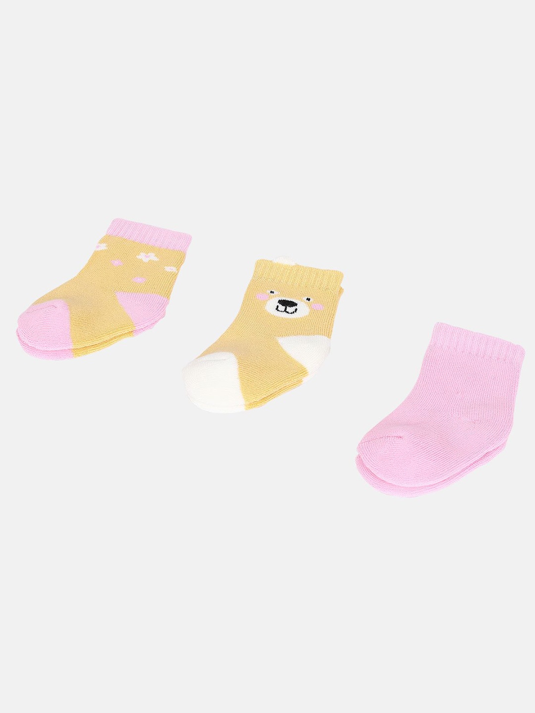 

MINI KLUB Girls Pack of 3 Ankle-Length Socks, Pink