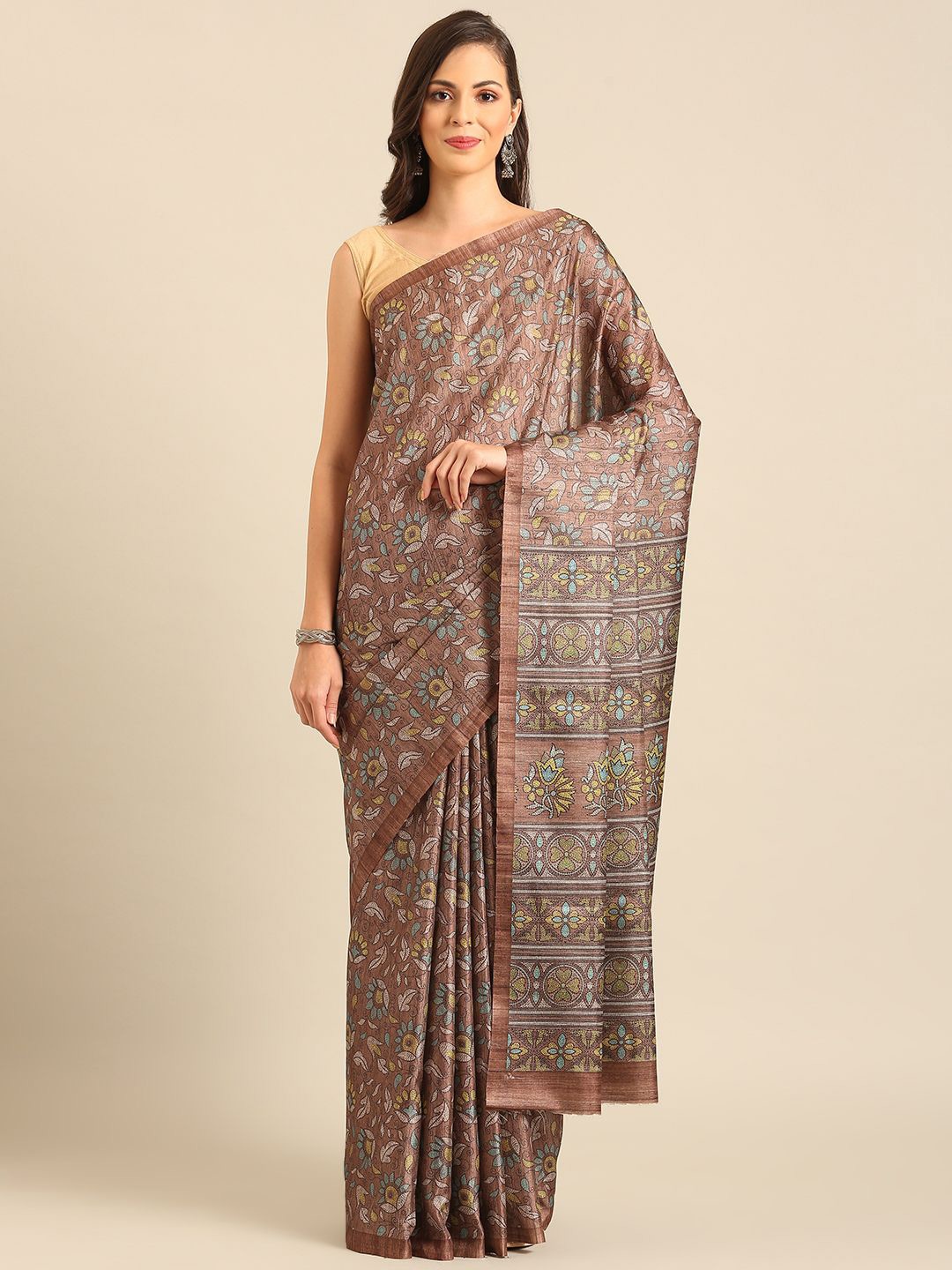 

Fashion Petals Floral Saree, Brown