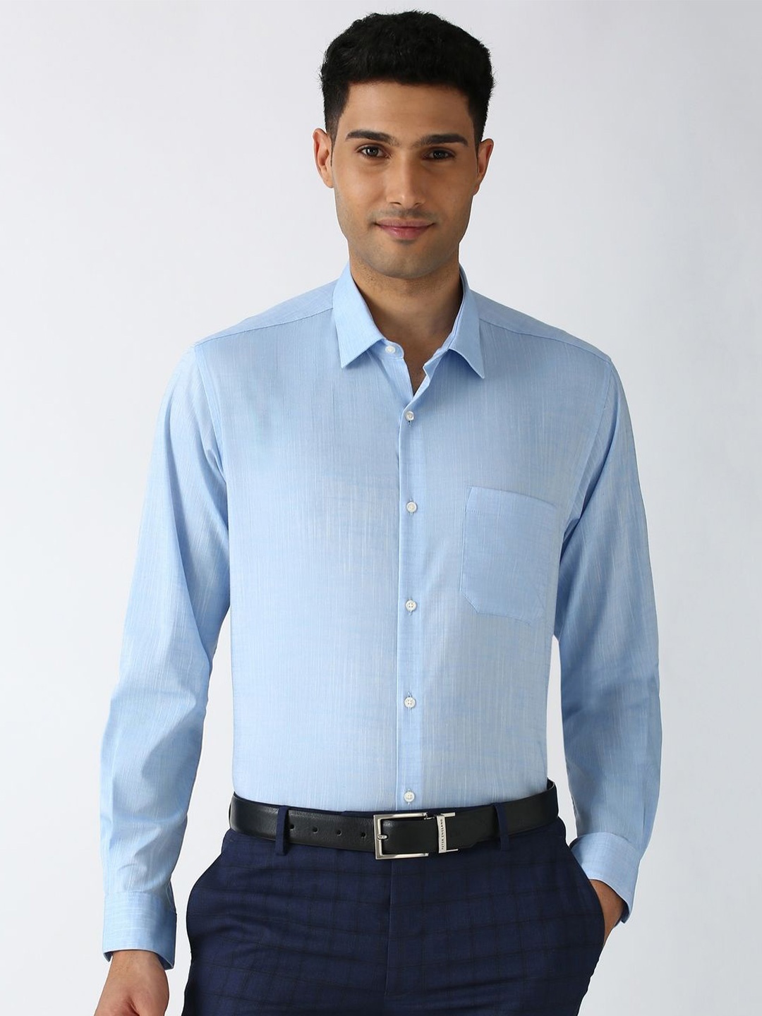 

Peter England Men Opaque Formal Shirt, Blue