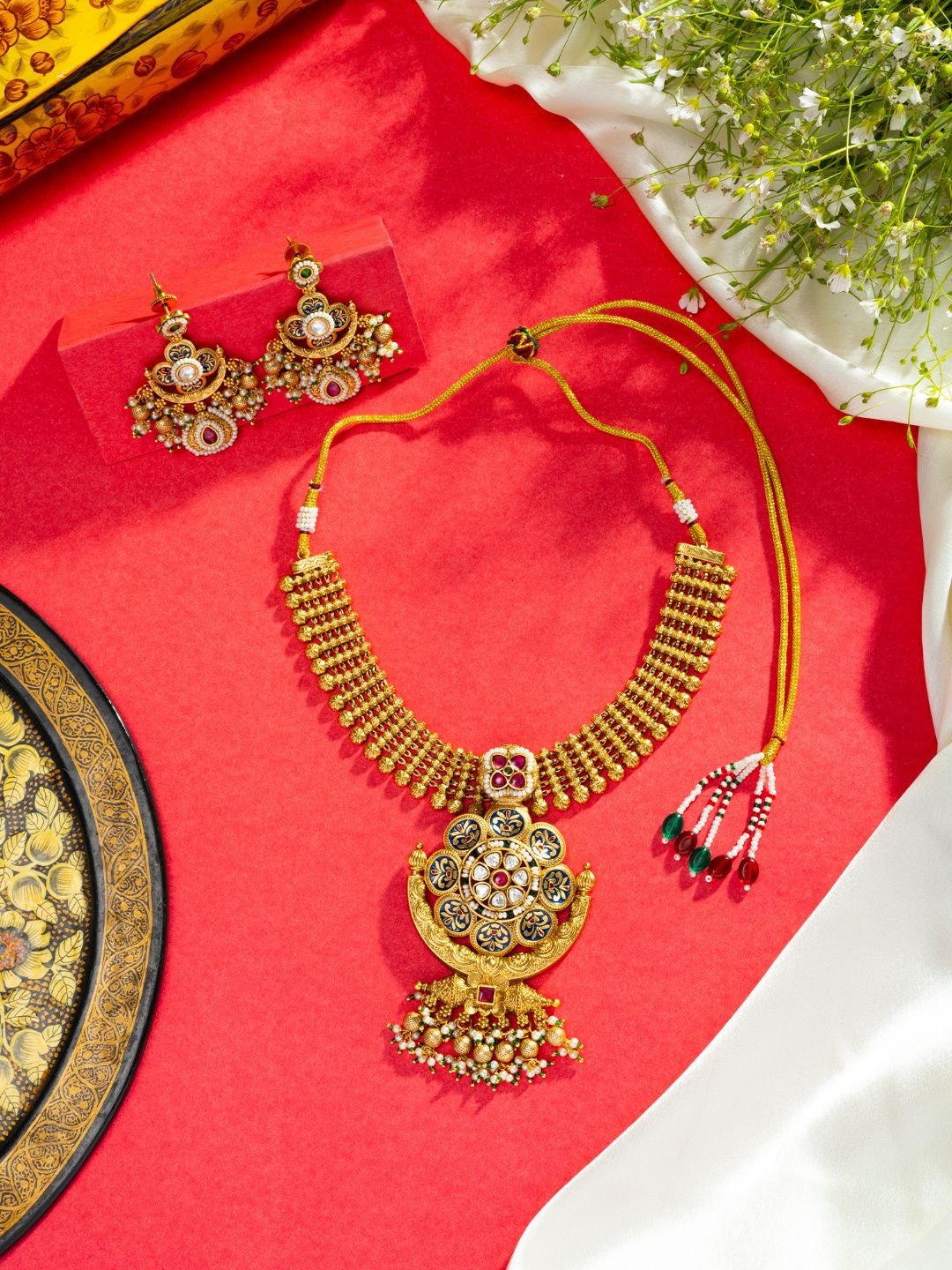 

Niscka Gold-Plated Stone Studded Jewellery Set