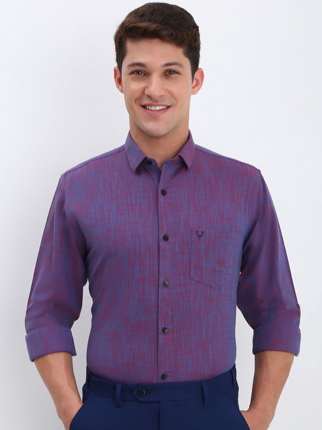 

Allen Solly Men Slim Fit Opaque Formal Shirt, Purple